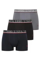 Erkek Antrasit - Siyah - Lacivert 3 lü Boxer Us. POLO Assn. 80547