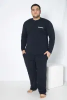Erkek Battal Modal Patlı Uzun Kol Pijama Takım Confeo C940-140 Lacivert farklı açı