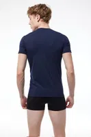 Erkek Beyaz Yuvarlak Yaka Kısa Kollu Modal Body Tişört Malabadi 030 Lacivert görsel 9
