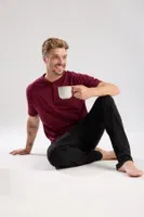 Erkek Bordo Düğmeli Yaka Kısa Kollu Pijama Takımı Akbeniz 6878 Bordo görsel 7