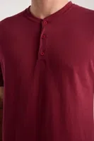 Erkek Bordo Düğmeli Yaka Kısa Kollu Pijama Takımı Akbeniz 6878 Bordo görsel 6