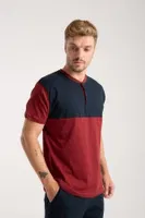 Erkek Bordo Düğmeli Yaka Kısa Kollu Pijama Takımı Akbeniz 6879 Bordo görsel 8