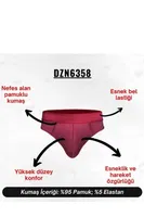 Erkek Bordo Pamuklu Lastikli Slip Külot Darkzone DZ-1103-12-S Görsel detay görünüm