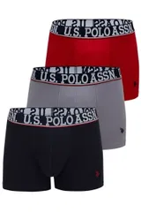 Erkek Bordo - Siyah - Antrasit Melanj 3'lü Boxer Us. POLO Assn. 80533