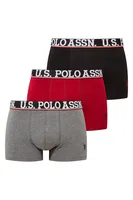 Erkek Bordo - Siyah - Antrasit Melanj 3'lü Boxer Us. POLO Assn. 80533 Görsel görsel 6