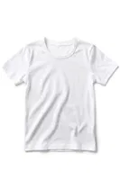 Erkek Çocuk %100 Pamuk T-Shirt Ribana Açık Yaka Özel Tasarım Öts 7009 Beyaz