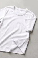 Erkek Çocuk %100 Pamuk T-Shirt Ribana Açık Yaka Özel Tasarım Öts 7009 Beyaz farklı açı