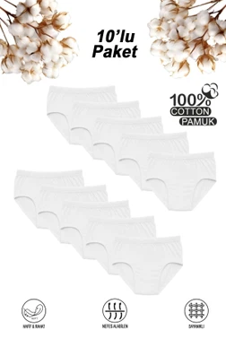 Erkek Çocuk %100 Pamuklu 10'lu Paket Süprem Esnek Rahat Külot Özkan 0710
