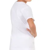 Erkek Çocuk %100 Pamuklu Ribana Fanila 10'lu Paket Yarım Kol Kapalı Yaka T-shirt Özkan 0706-P010 Beyaz görsel 5