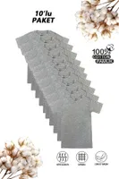 Erkek Çocuk %100 Pamuklu Ribana Fanila 10'lu Paket Yarım Kol Kapalı Yaka T-shirt Özkan 0706-P010 Gri Melanj görsel 6
