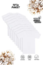 Erkek Çocuk %100 Pamuklu Ribana Fanila 10'lu Paket Yarım Kol Kapalı Yaka T-shirt Özkan 0706-P010