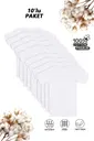 Erkek Çocuk %100 Pamuklu Ribana Fanila 10'lu Paket Yarım Kol Kapalı Yaka T-shirt Özkan 0706-P010