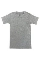 Erkek Çocuk %100 Pamuklu Ribana Fanila 10'lu Paket Yarım Kol Kapalı Yaka T-shirt Özkan 0706-P010 Gri Melanj görsel 7