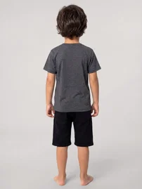 Erkek Çocuk Füme Kısa Kollu Şortlu Pijama Takımı Akbeniz 20759