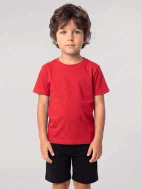 Erkek Çocuk Kırmızı Kısa Kollu Şortlu Pijama Takımı Akbeniz 20759
