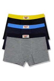 Yıldız Çamaşır Erkek Çocuk Likralı Havlu Bel Boxer Çizgili 3'lü Paket Yıldız 28