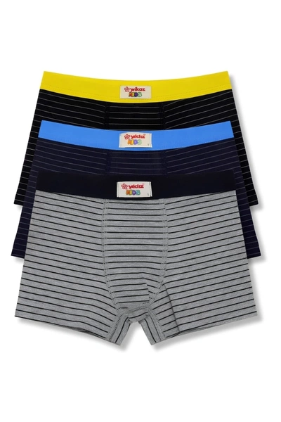 Erkek Çocuk Likralı Havlu Bel Boxer Çizgili 3'lü Paket Yıldız 28