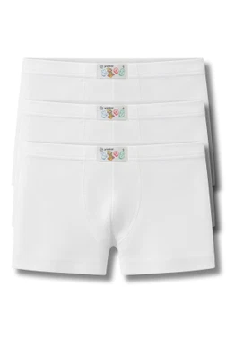 Yıldız Çamaşır Erkek Çocuk Modal Boxer Beyaz 3'lü Paket Yıldız 465