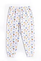 Erkek Çocuk Pamuklu Pijama Takımı Kısa Kol Uzun Alt Desenli Premium Ev Stili Öts 374005 Renkli-5 farklı açı