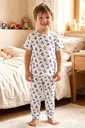 Erkek Çocuk Pamuklu Pijama Takımı Kısa Kol Uzun Alt Yelken Desenli Yumuşacık Ev Giyimi Öts 374001