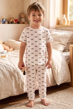 Öts İç Giyim Erkek Çocuk Pijama Takım - Kısa Kol, Uzun Alt - Dinozor Desenli Öts 374004