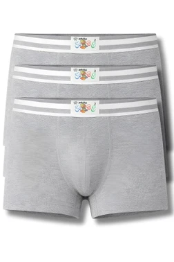 Yıldız Çamaşır Erkek Çocuk Ribana Boxer Gri %100 Pamuk 3'lü Paket Yıldız 31Ç