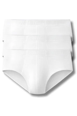 Yıldız Çamaşır Erkek Çocuk Ribana Kom Slip Beyaz %100 Pamuk 3'lü Paket Yıldız 07Ç