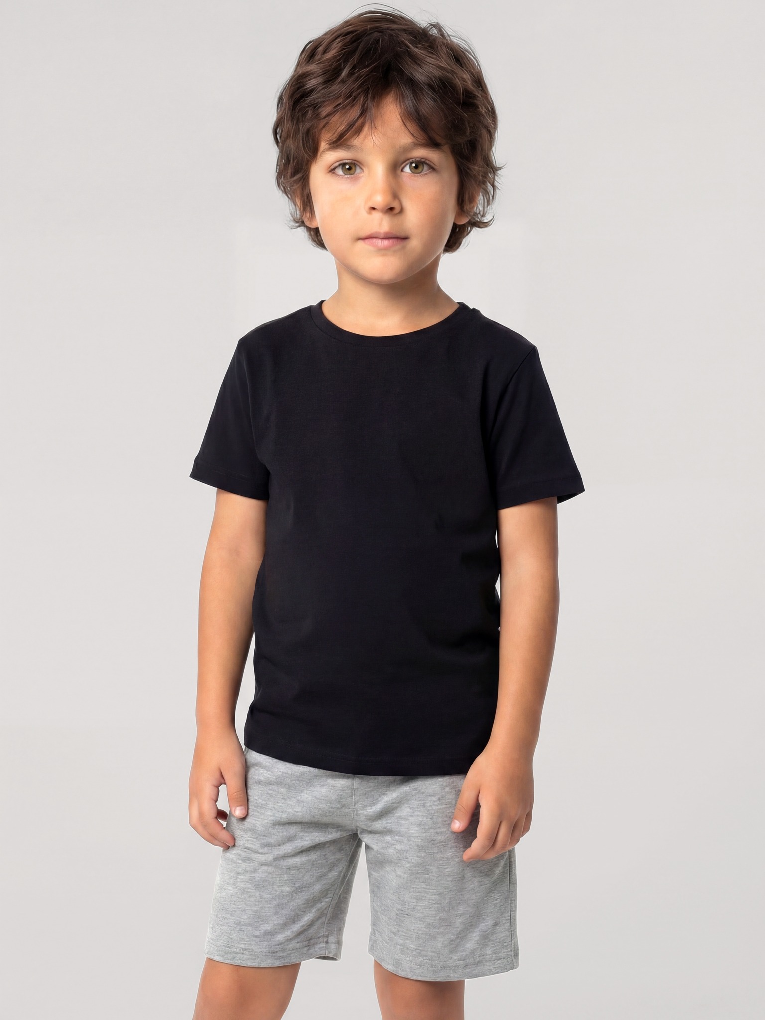 Erkek Çocuk Siyah Kısa Kollu Şortlu Pijama Takımı Akbeniz 20759