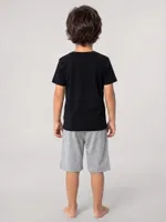 Erkek Çocuk Siyah Kısa Kollu Şortlu Pijama Takımı Akbeniz 20759 Siyah farklı açı