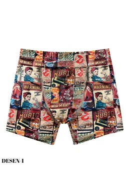 Erkek Dijital Baskılı Likralı Boxer Desen-1 Öztaş 1723-A Öztaş 1723-A
