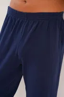 Erkek Düz Önden Düğmeli Lacivert Pijama Takımı Çift Kaplan 8002 görsel 9