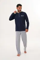 Erkek Düz Patlı Lacivert Pijama Takımı Çift Kaplan 8000 görsel 5