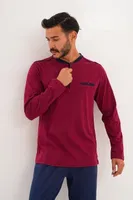 Erkek Düz Patlı Lacivert Pijama Takımı Çift Kaplan 8000 görsel 12