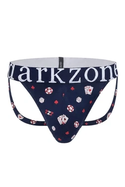Erkek Fantezi Arkası Açık Casino Desenli Jockstrap Darkzone DZ-1402-102-S