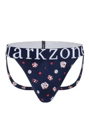 Erkek Fantezi Arkası Açık Casino Desenli Jockstrap Darkzone DZ-1402-102-S