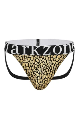Erkek Fantezi Arkası Açık Gold Mozaik Desenli Deri Jockstrap Darkzone DZ-1401-102-S