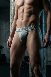 Erkek Fantezi Arkası Açık Gri Pamuklu Jockstrap Darkzone DZ-1402-03-S