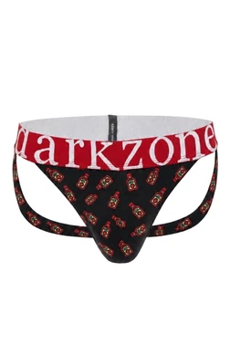 Erkek Fantezi Arkası Açık Ketçap Desenli Jockstrap Darkzone DZ-1402-105-S