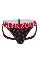 Erkek Fantezi Arkası Açık Ketçap Desenli Jockstrap Darkzone DZ-1402-105-S Görsel
