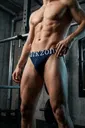 Erkek Fantezi Arkası Açık Lacivert Pamuklu Jockstrap Darkzone