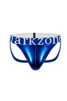 Erkek Fantezi Arkası Açık Saks Mavi Deri Jockstrap Darkzone DZ-1401-05-S Görsel görsel 5