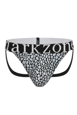 Erkek Fantezi Arkası Açık Silver Mozaik Desenli Deri Jockstrap Darkzone DZ-1401-103-S