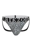 Erkek Fantezi Arkası Açık Silver Mozaik Desenli Deri Jockstrap Darkzone DZ-1401-103-S Görsel