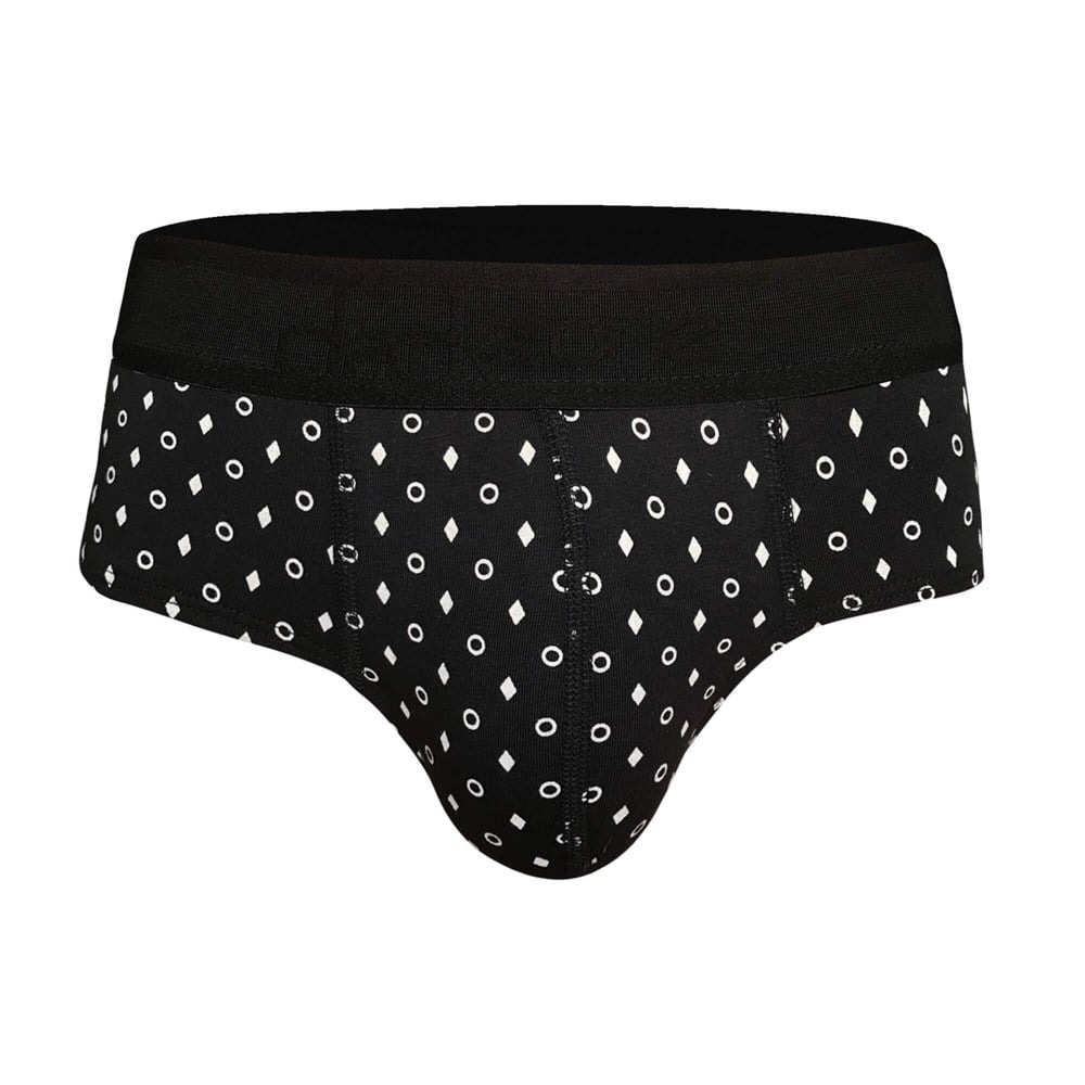 Erkek Geometrik Desenli Siyah Pamuklu Lastikli Slip Külot Darkzone DZ-1103-106-S