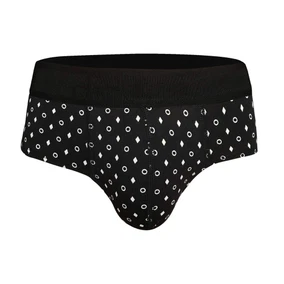 Erkek Geometrik Desenli Siyah Pamuklu Lastikli Slip Külot Darkzone DZ-1103-106-S
