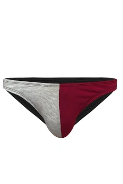 Erkek Gri Bordo Pamuklu Klasik Slip Külot Darkzone DZ-1104-127-S