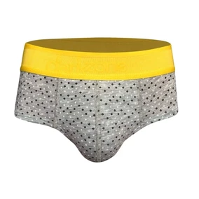 Erkek Kare Desenli Gri Pamuklu Lastikli Slip Külot Darkzone DZ-1103-104-S
