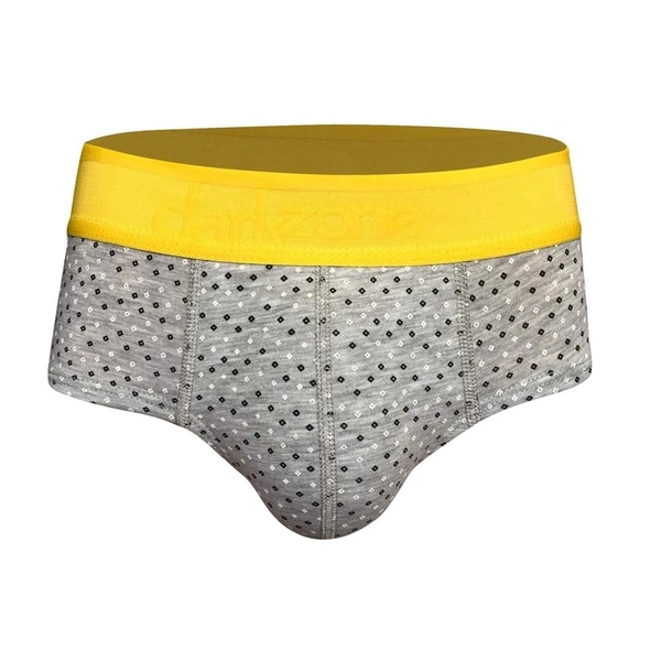 Erkek Kare Desenli Gri Pamuklu Lastikli Slip Külot Darkzone DZ-1103-104-S