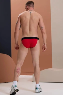 Darkzone Erkek Kırmızı Yanları Açık Geniş Lastikli Slip Külot Darkzone DZ-1101-06-S - Alternatif Görünüm