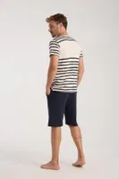 Erkek Krem Sıfır Yaka Kısa Kollu Şortlu Pijama Takımı Akbeniz 6880 Krem görsel 6